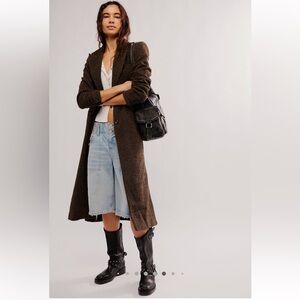 NWT Hailey Tweed Duster Chestnut Combo